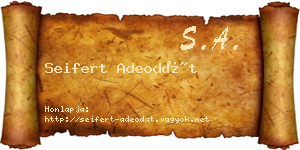 Seifert Adeodát névjegykártya